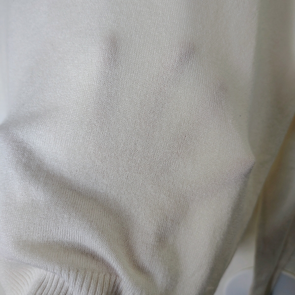 Ann Taylor Factory Embellished Crew Neck Sweater Ivory XL NWT - Yellow Stains - - Picture 11 of 14